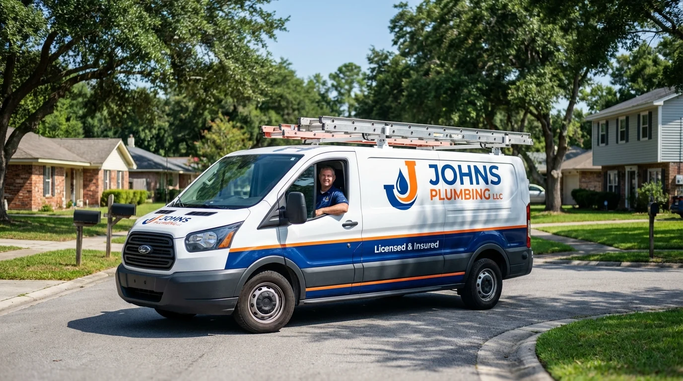 Johns Plumbing LLC service van in Steinhatchee, FL