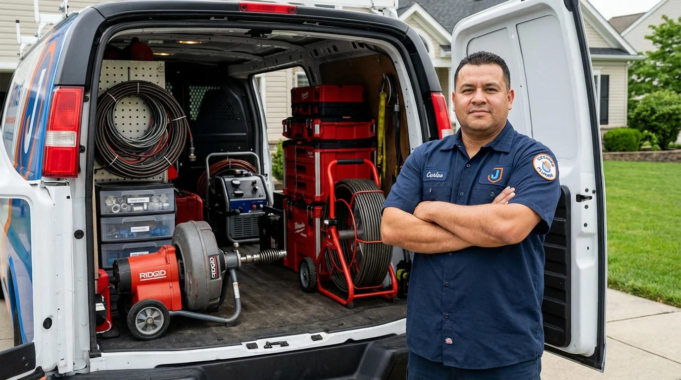 Professional drain cleaning equipment and Johns Plumbing LLC plumber in Steinhatchee